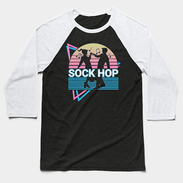 Sock Hop Retro Baseball T-Shirt by Alex21